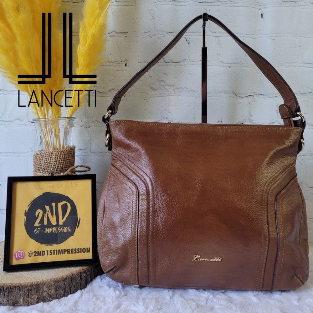 LANCETTI Y2K Brown Leather Shoulder Bag
